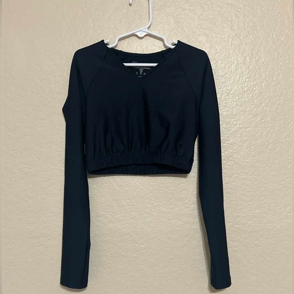 Champion Girls Fitted Navy Blue Athletic/Dance Crop Top - Size Medium 8  - EUC